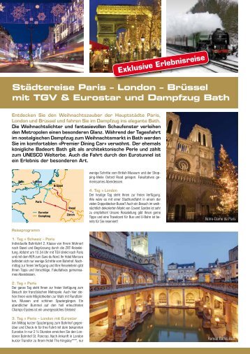 Städtereise Paris – London – Brüssel mit TGV & Eurostar und ...