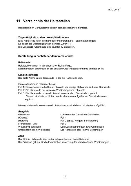 Haltestellenverzeichnis (PDF, 219KB) - ZVV