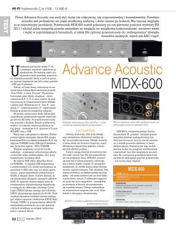 Advance Acoustic MDX-600 - Audio