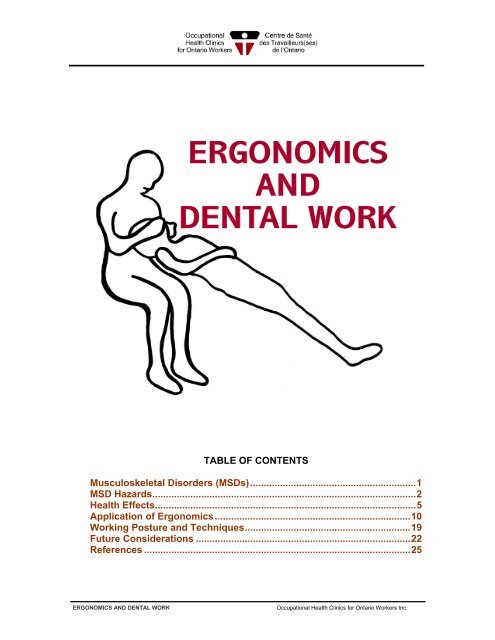 ERGONOMICS AND DENTAL WORK