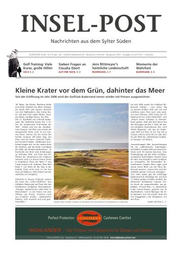 Kleine Krater vor dem Grün, dahinter das Meer - BUDERSAND ...