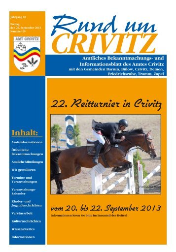 22. Reitturnier in Crivitz - Amt Crivitz
