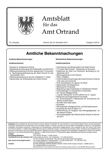 Amtsblatt Amt Ortrand