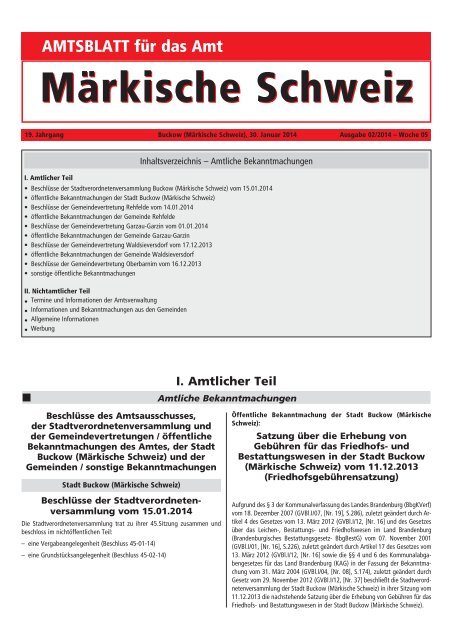 Februar 2014 - Amt Märkische Schweiz