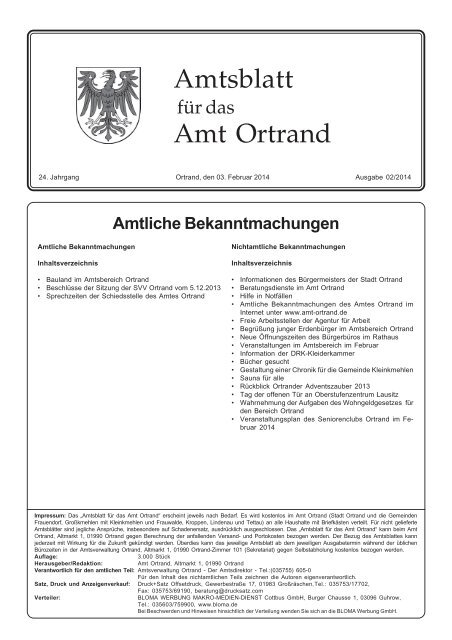 Amtsblatt Amt Ortrand