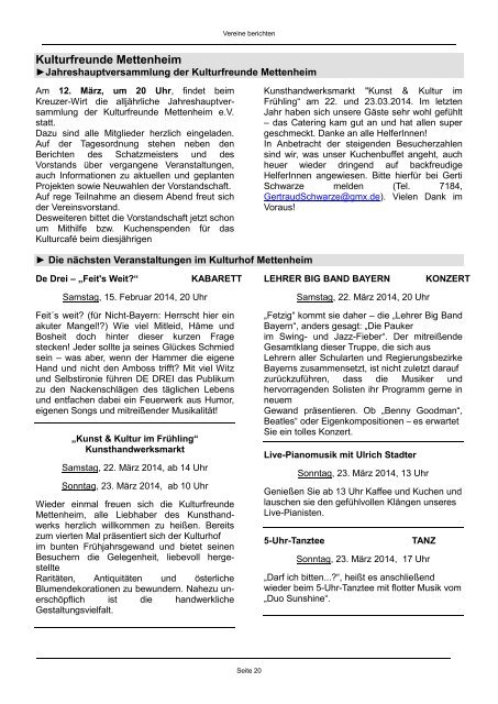 Mitteilungsblatt - Mettenheim