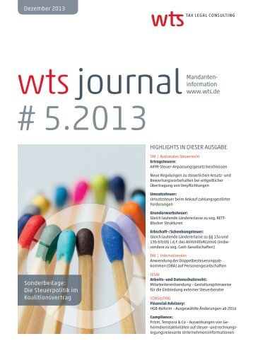 WTS Journal #5/2013 - WTS Aktiengesellschaft ...