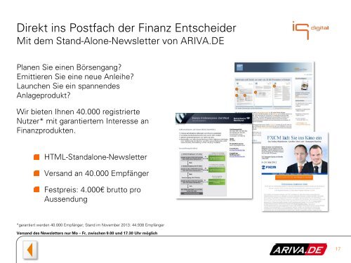 ARIVA.de - Mediadaten - IQ media marketing