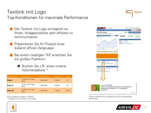 ARIVA.de - Mediadaten - IQ media marketing