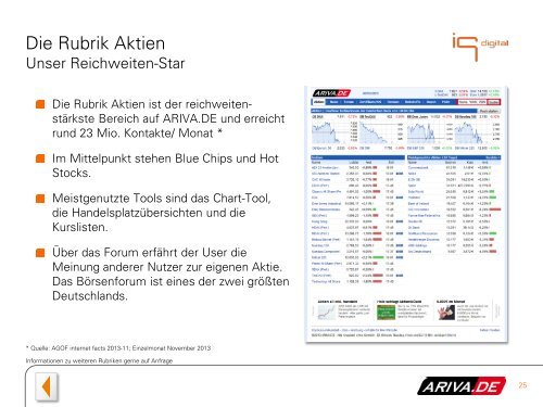 ARIVA.de - Mediadaten - IQ media marketing