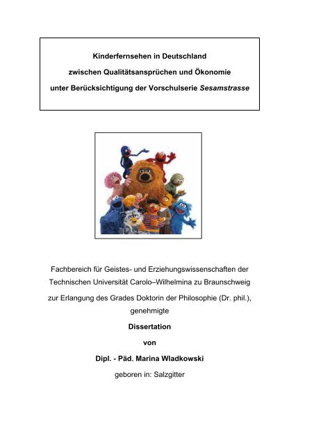 Kinderfernsehen in Deutschland zwischen Qualitätsansprüchen und ...