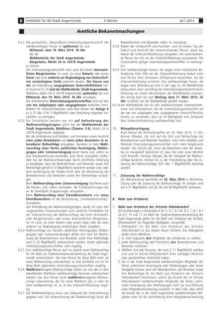 Amtsblatt für die Stadt Angermünde - Nr. 01/2014