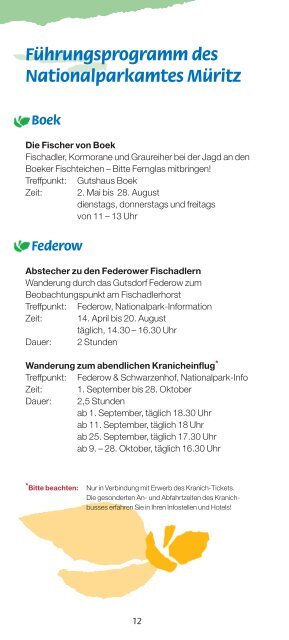 Fahrplan 2006 MÜRITZ NATIONALPARK TICKET