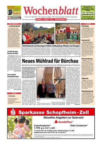 Neues Mühlrad für Bürchau - wzo