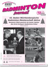 Heft 12/2013 - Baden - Württembergischer Badminton - Verband