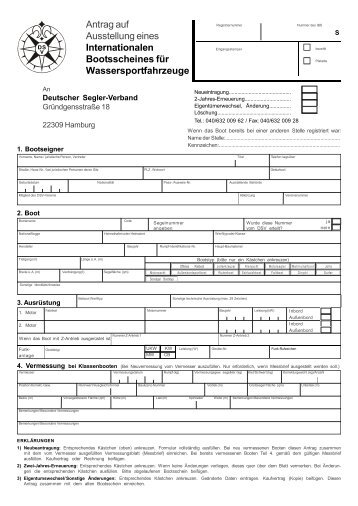 Internationalen Bootsscheines für Wassersportfahrzeuge (IBS)