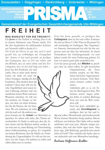 Juni-Juli 2013 - Evangelische Gesamtkirchengemeinde Ulm ...