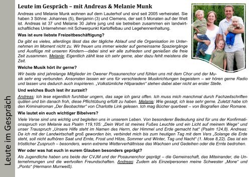 Juni bis August 2013 - Evangelische Kirchengemeinde Owen