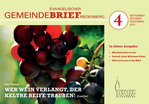 Gemeindebrief 4 September bis November 2013 - Evangelische ...
