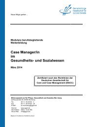 Case Manager/in im Gesundheits- und Sozialwesen - GGSD