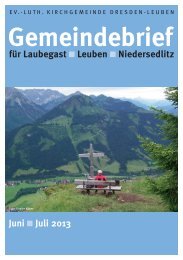 Gemeindebrief - Ev.-Luth. Kirchgemeinde Dresden-Leuben