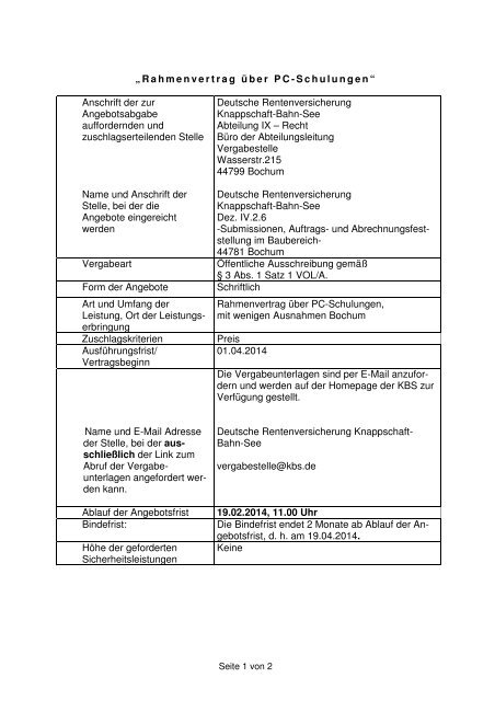 Anzeigentext (PDF/19 KB) - Knappschaft-Bahn-See