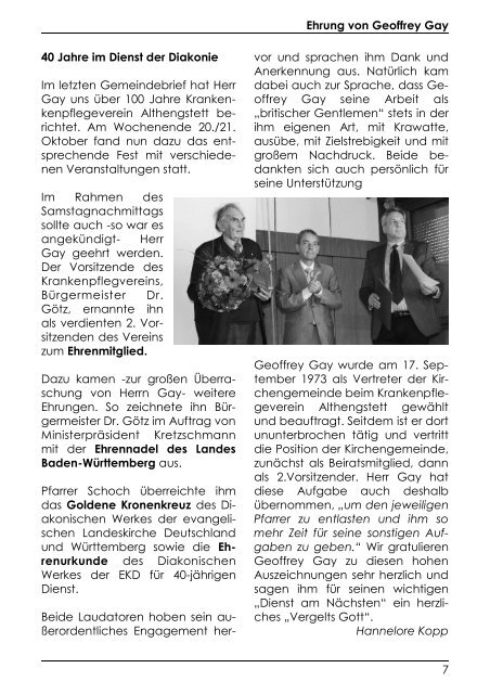 Gemeindebrief Nr. 99 Dezember 2013 - Evangelische ...