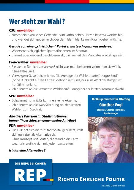 Flyer Günther Vogl - Die Republikaner