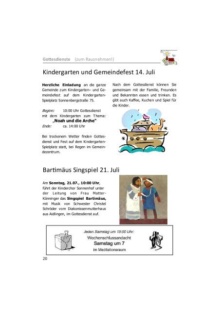 Ausgabe 2 - Sonnenhof-Gemeinde