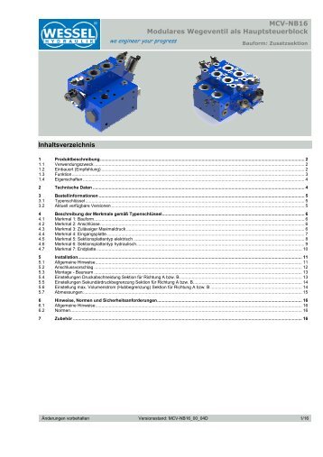 MCV-1NB16 - WESSEL-HYDRAULIK GmbH