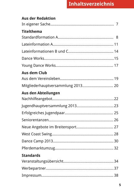 TCL Aktuell, Ausgabe 1/2013 - 1. Tanzclub Ludwigsburg