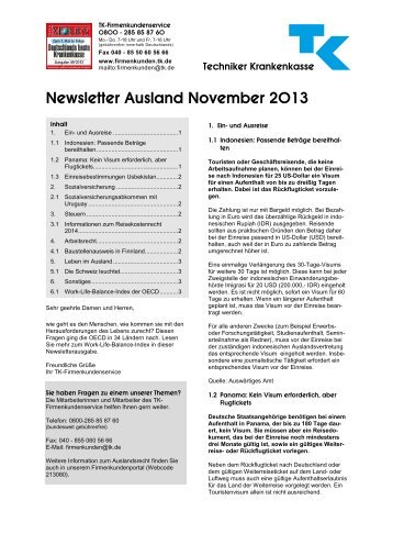 Newsletter Ausland jetzt herunterladen (PDF, 120 KB) - Techniker ...