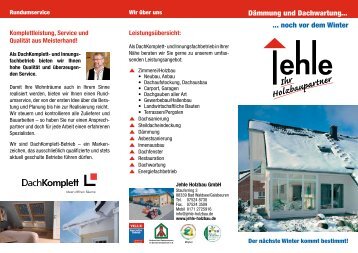 Flyer Jehle Holzbau GmbH