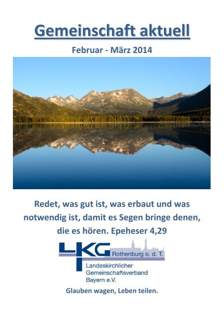 Gemeinschaft aktuell Februar - März 2014 - Landeskirchlicher ...