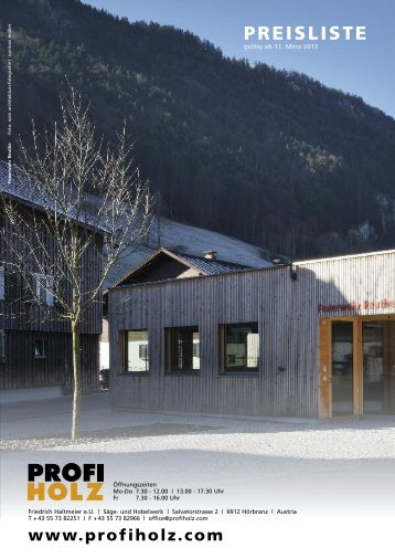 PREISLISTE - PROFI HOLZ Fink GmbH