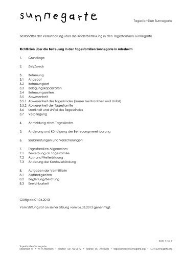 Richtlinien Betreuung - Sunnegarte.org