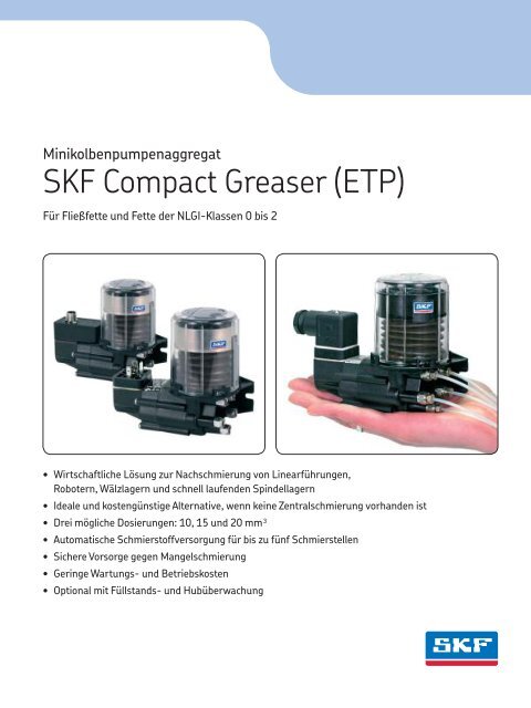 Produktbroschüre: SKF Compact Greaser (ETP)