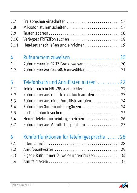 Handbuch FRITZ!Fon MT-F [pdf] - AVM