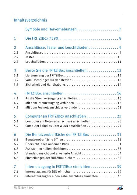 Handbuch FRITZ!Box 7390 - AVM