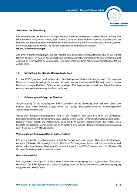 Die SEPA-Umstellung ab 1. Februar 2014 ... - DDIV