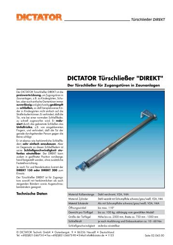 DICTATOR Türschließer "DIREKT"