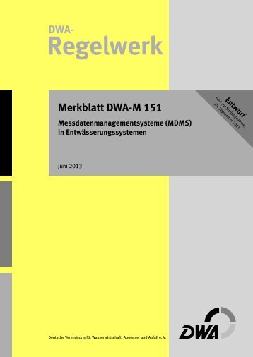 Vorschau (pdf) - DWA - Deutsche Vereinigung für Wasserwirtschaft ...