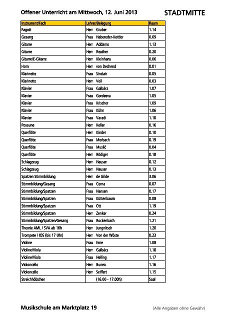 2013-06-10 Offener Unterricht 10.-14.06.xlsx - Ulm