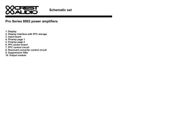 Pro Series 8002 power amplifiers Schematic set - Crest Audio