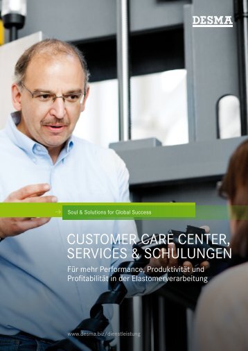 Broschüre Customer Care Center, Services & Schulungen - DESMA