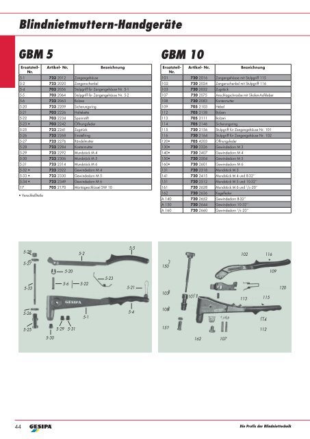 Ersatzteil-Programm gültig ab 01.06.2013 - Gesipa