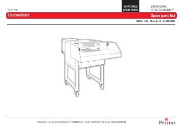 Ersatzteilliste Spare parts list - HSM GmbH + Co. KG