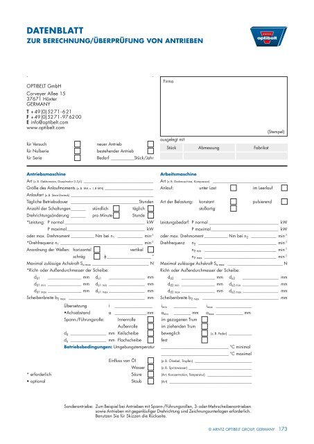 Technisches handbuch KeilriemenanTriebe - Optibelt GmbH