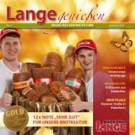 12 x Note „sehr gut“ FÜr uNsere BrotkuLtur - bei der Bäckerei Lange!