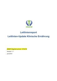 Leitlinienreport Leitlinien-Update Klinische Ernährung - AWMF